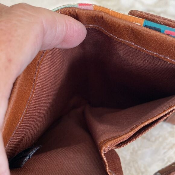 FOSSIL Leather & Cotton Multifunction ELLIS Tri-Fold Compact Wallet - Picture 10 of 16